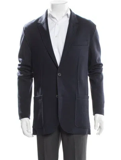 Pre-owned Lanvin Wool Peacoat In Blue