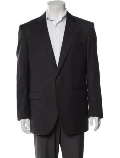 Pre-owned Lanvin Wool Peacoat In Gray