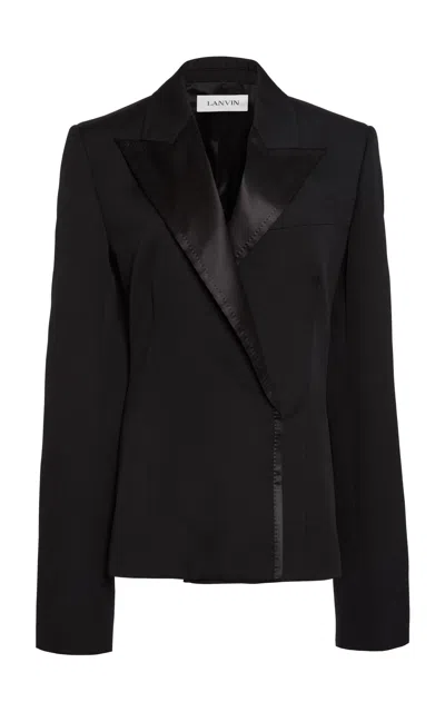 Lanvin Wool Peplum Jacket In Black