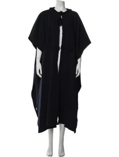 Pre-owned Lanvin Wool Poncho In Blue