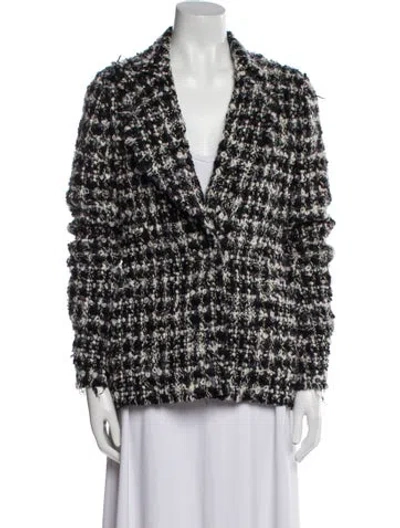 Pre-owned Lanvin Wool Printed Blazer In Black