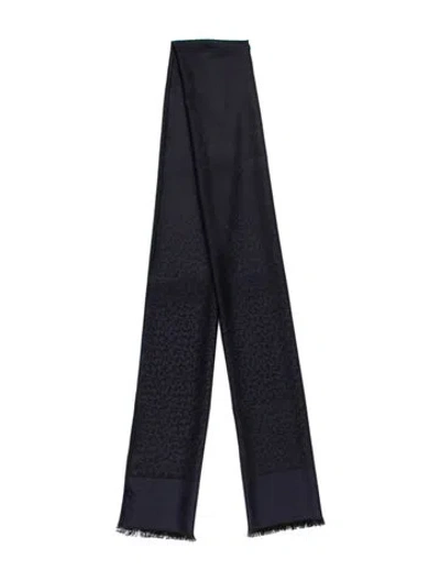 Pre-owned Lanvin Wool Printed Stole In Blue