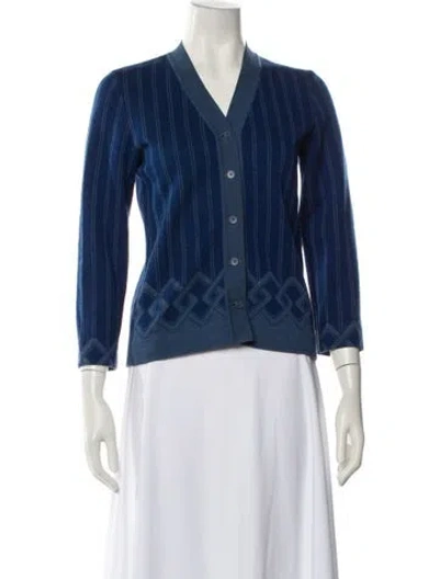 Pre-owned Lanvin Wool Printed Sweater In Blue