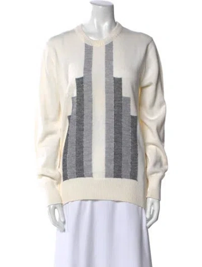Pre-owned Lanvin Wool Printed Sweater In White
