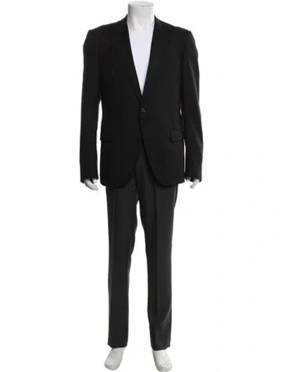 Pre-owned Lanvin Wool Raw-edge Trim Blazer In Black
