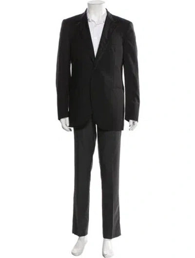 Pre-owned Lanvin Wool Raw-edge Trim Blazer In Blue