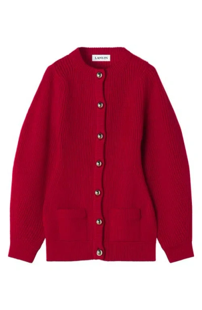 LANVIN LANVIN WOOL RIBBED CARDIGAN
