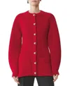 Lanvin Wool Ribbed Cardigan In Red