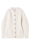 Lanvin Ribbed Button Cardigan In White