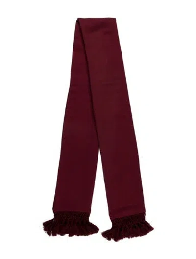 Pre-owned Lanvin Wool Scarf In Burgundy