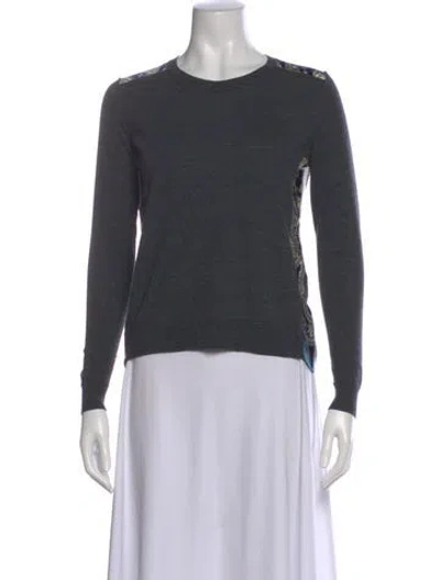 Pre-owned Lanvin Wool Scoop Neck Sweater In Gray