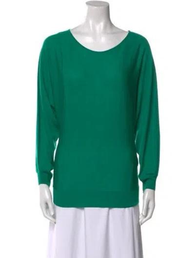 Pre-owned Lanvin Wool Scoop Neck Sweater In Green