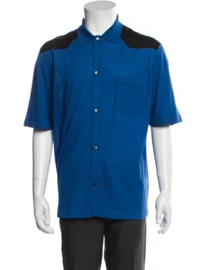 Pre-owned Lanvin Wool Short Sleeve Shirt In Blue