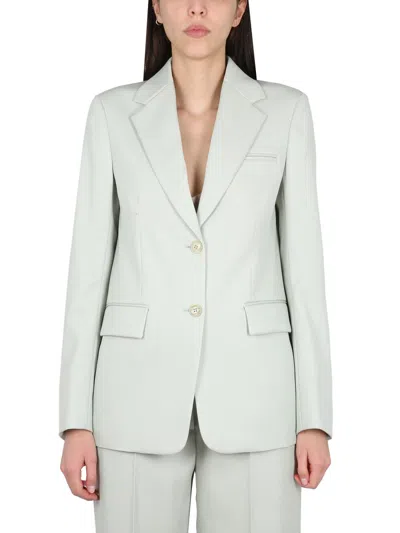 Lanvin Wool Single Breast Blazer Jacket In Blue