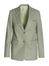 Lanvin Green Wool Single Breast Blazer Jacket In Metallic