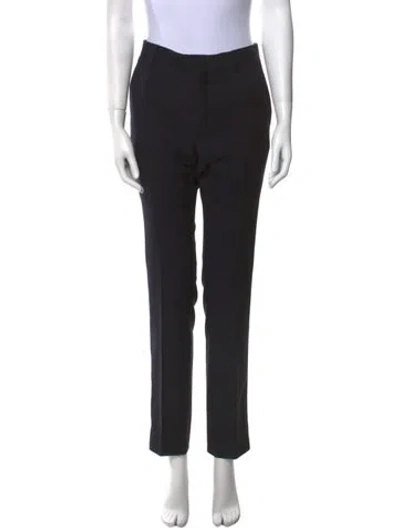 Pre-owned Lanvin Wool Skinny Leg Pants In Black