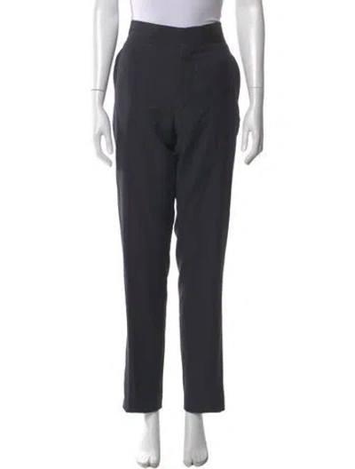 Pre-owned Lanvin Wool Skinny Leg Pants In Blue