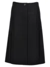 Lanvin A-line Wool Skirt Button Detail In Black