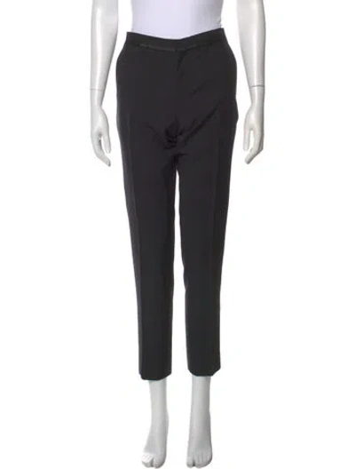 Pre-owned Lanvin Wool Straight Leg Pants In Black