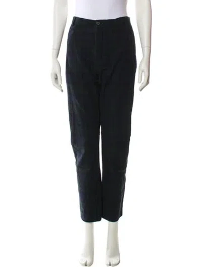 Pre-owned Lanvin Wool Straight Leg Pants In Black