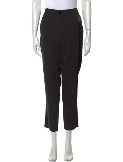 Pre-owned Lanvin Wool Straight Leg Pants In Black