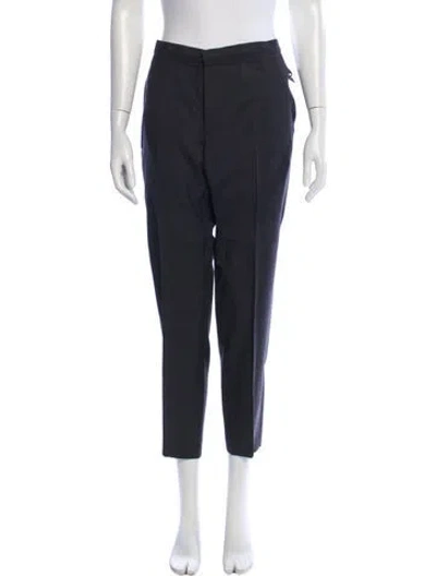 Pre-owned Lanvin Wool Straight Leg Pants In Black