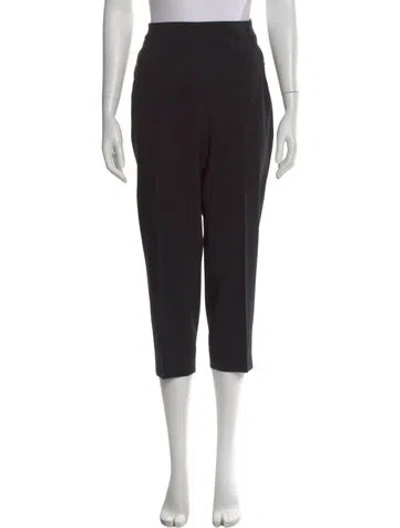 Pre-owned Lanvin Wool Straight Leg Pants In Black