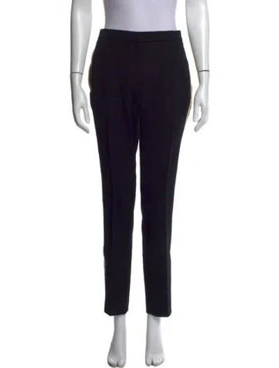 Pre-owned Lanvin Wool Straight Leg Pants In Black