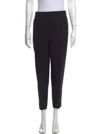 Pre-owned Lanvin Wool Straight Leg Pants In Black