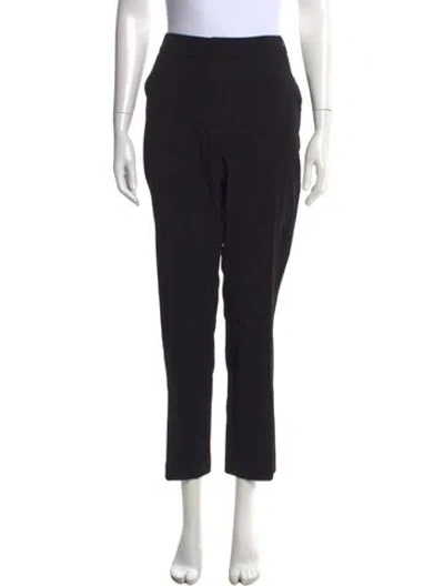 Pre-owned Lanvin Wool Straight Leg Pants In Black