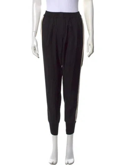 Pre-owned Lanvin Wool Straight Leg Pants In Black