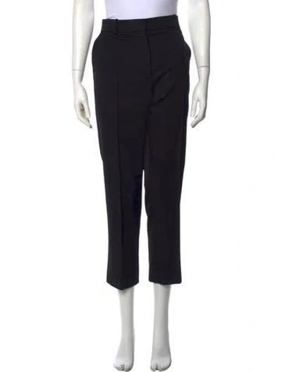 Pre-owned Lanvin Wool Straight Leg Pants In Black