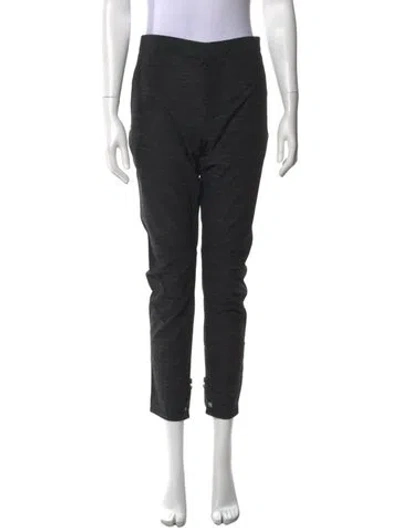 Pre-owned Lanvin Wool Straight Leg Pants In Black