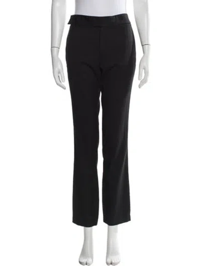 Pre-owned Lanvin Wool Straight Leg Pants In Black