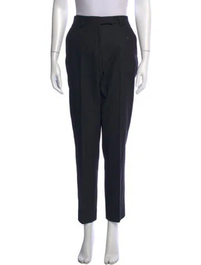 Pre-owned Lanvin Wool Straight Leg Pants In Black