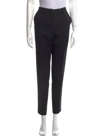 Pre-owned Lanvin Wool Straight Leg Pants In Black