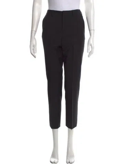 Pre-owned Lanvin Wool Straight Leg Pants In Black