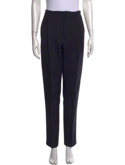 Pre-owned Lanvin Wool Straight Leg Pants In Blue