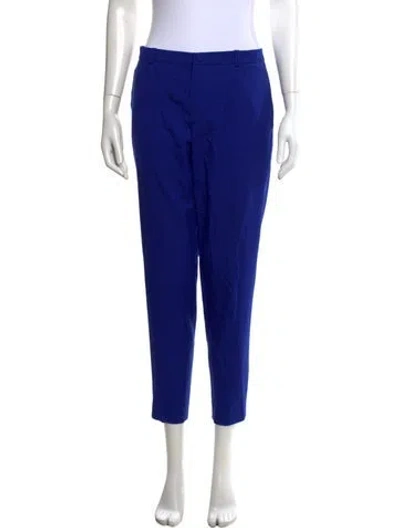 Pre-owned Lanvin Wool Straight Leg Pants In Blue