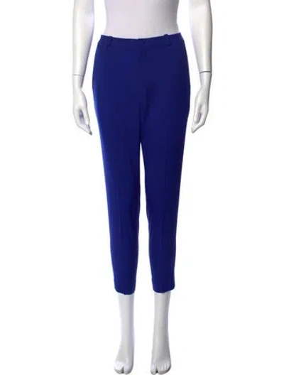 Pre-owned Lanvin Wool Straight Leg Pants In Blue