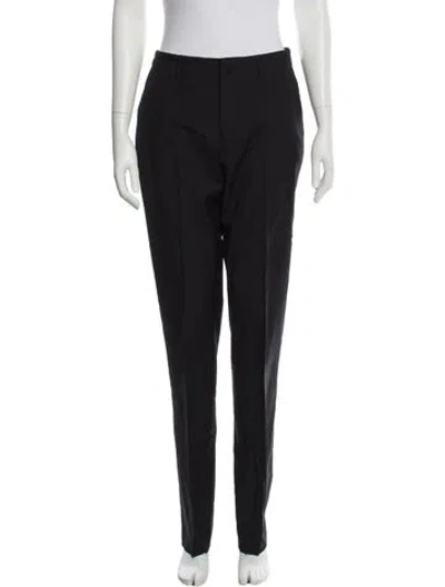 Pre-owned Lanvin Wool Straight Leg Pants In Gray