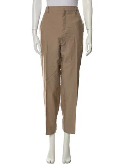 Pre-owned Lanvin Wool Straight Leg Pants In Neutral