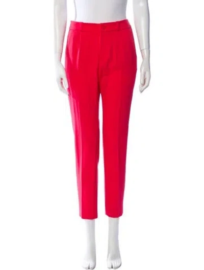 Pre-owned Lanvin Wool Straight Leg Pants In Pink