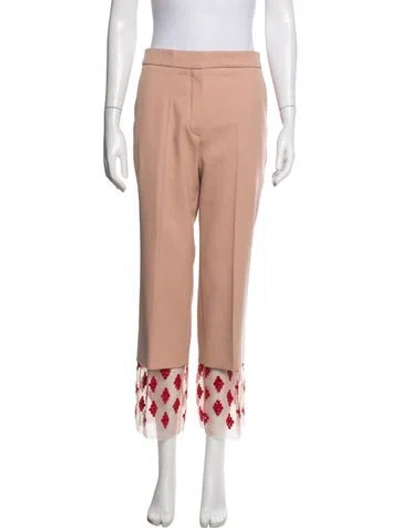 Pre-owned Lanvin Wool Straight Leg Pants In Pink