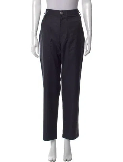 Pre-owned Lanvin Wool Straight Leg Pants W/ Tags In Black