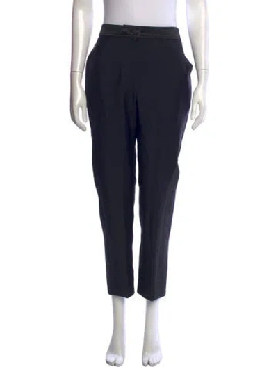 Pre-owned Lanvin Wool Straight Leg Pants W/ Tags In Black