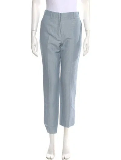 Pre-owned Lanvin Wool Straight Leg Pants W/ Tags In Blue