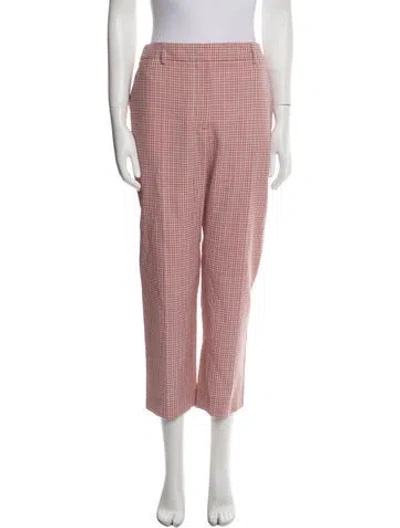 Pre-owned Lanvin Wool Straight Leg Pants W/ Tags In Red