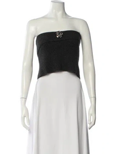 Pre-owned Lanvin Wool Strapless Sweater In White