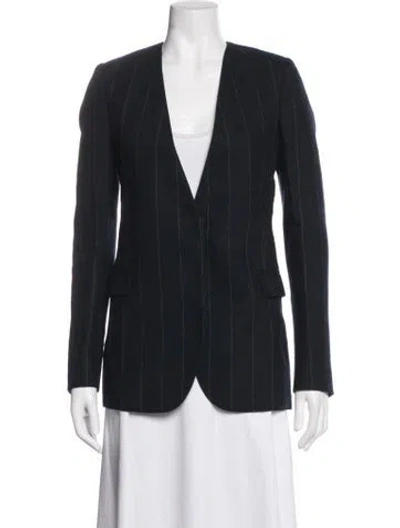 Pre-owned Lanvin Wool Striped Blazer In Black